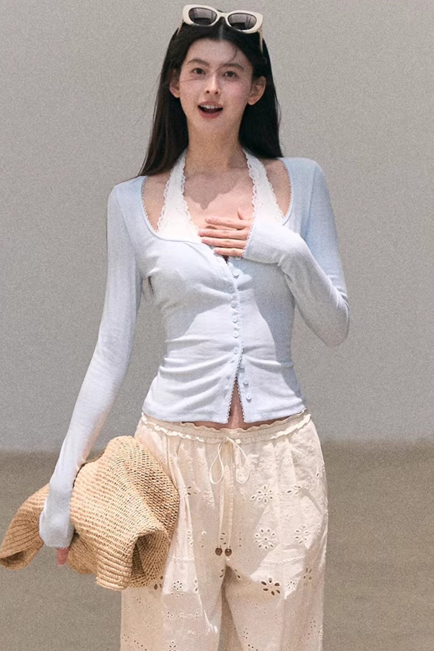 Pure Cotton Embroidered Pants