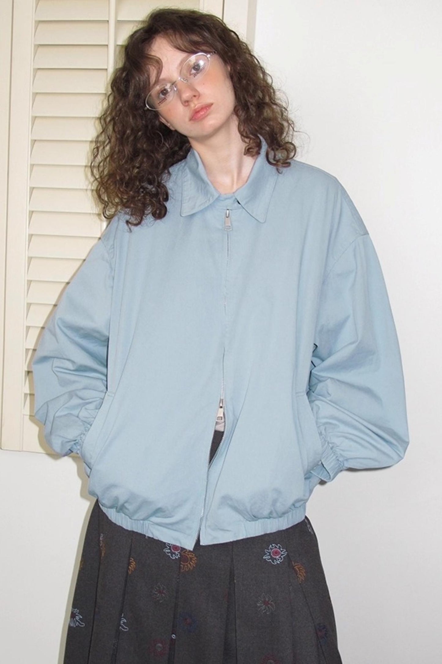 Washed Cotton Lapel Jacket