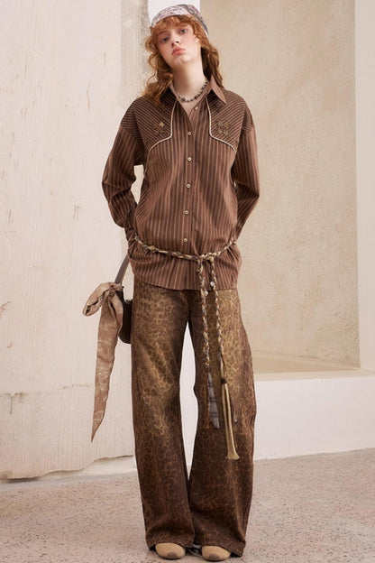 Suede Beaded Embroidered Shirt