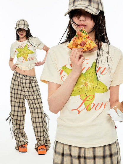 Summer Fruit Printed Loose T-Shirt