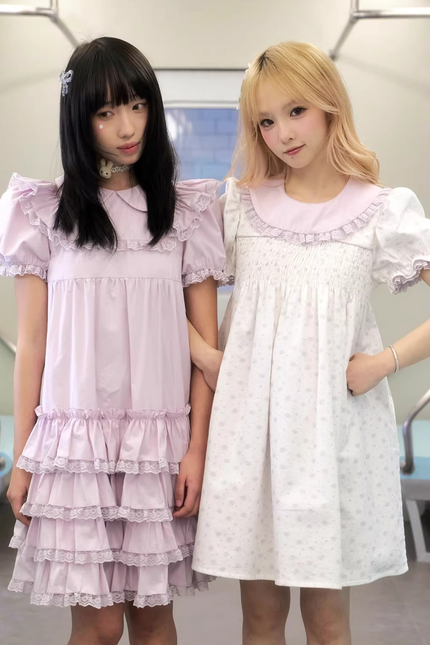 Light Purple Lace Tiered Dress