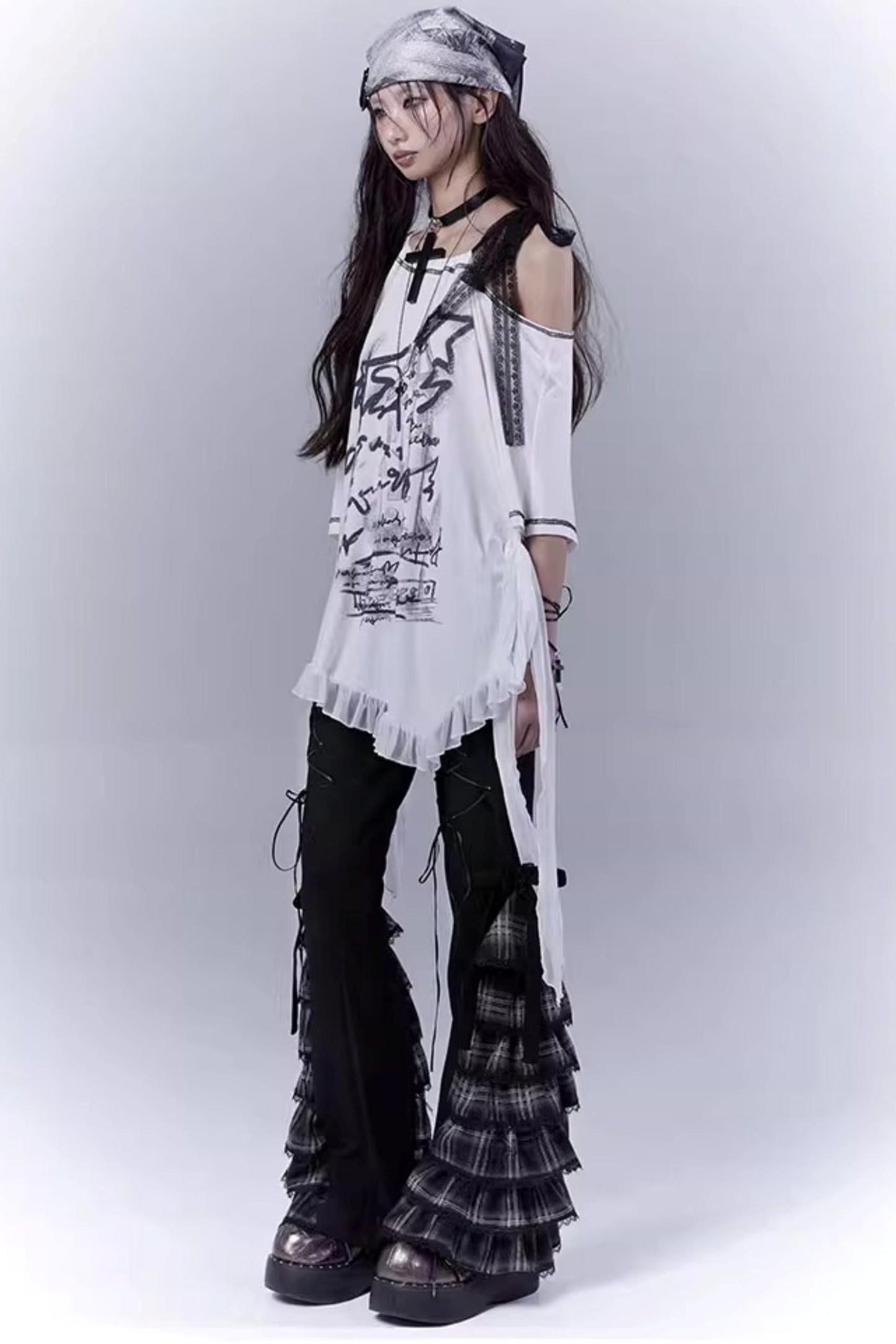 Century Plaid Lace Pants