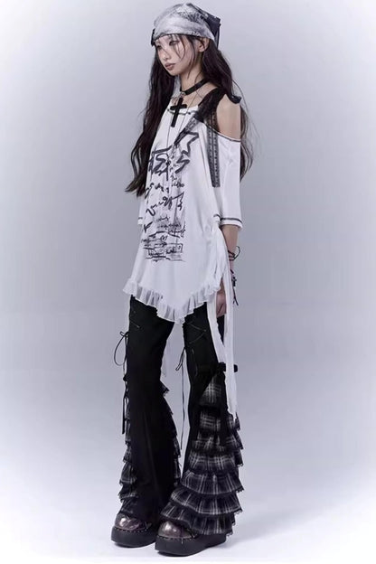 Century Plaid Lace Pants