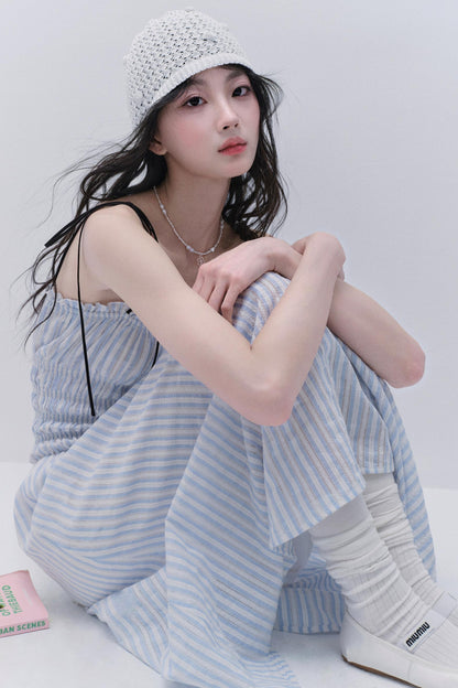 Striped Halter Maxi Dress