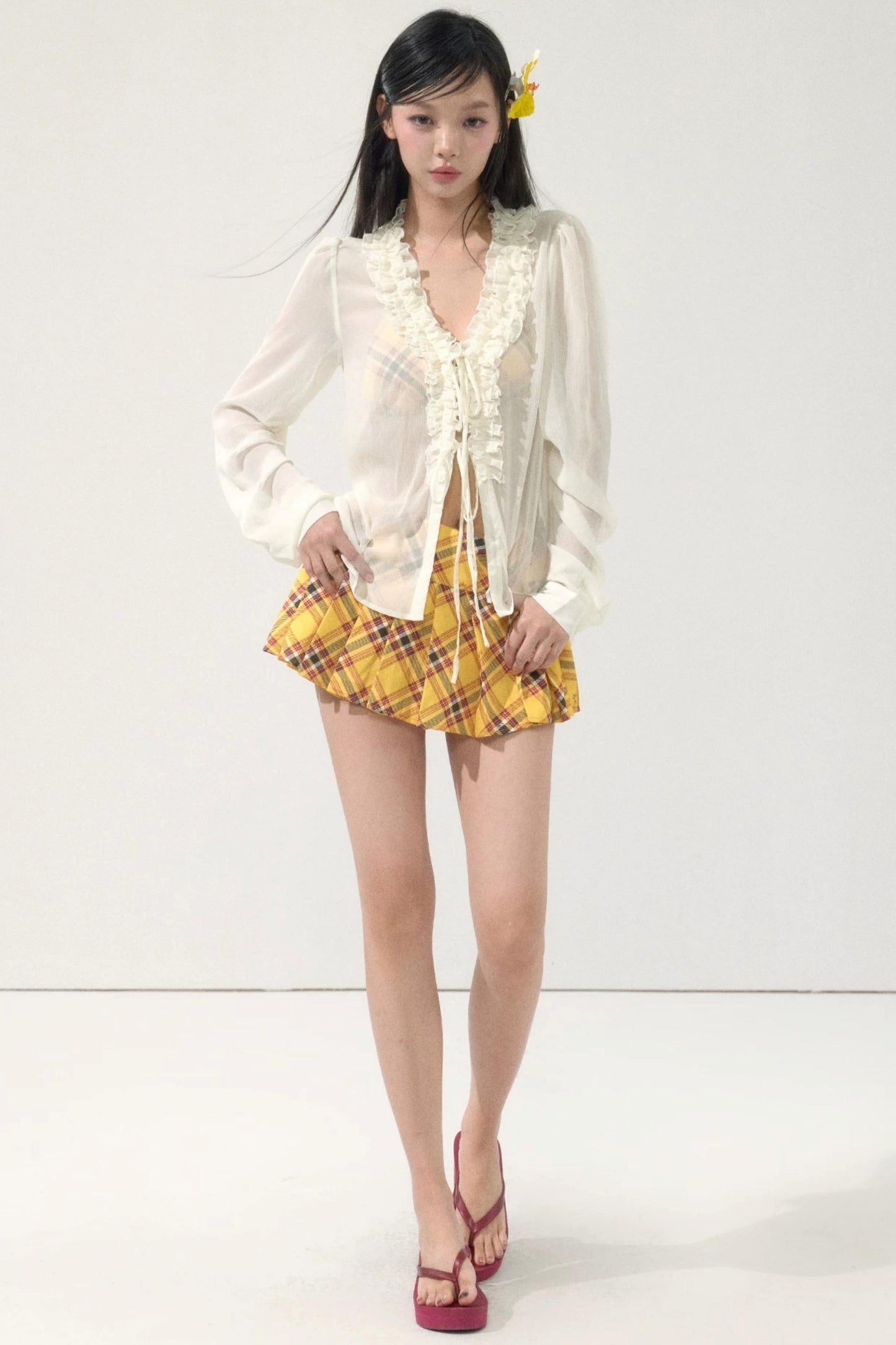 Sweet Pleated Short Skirt
