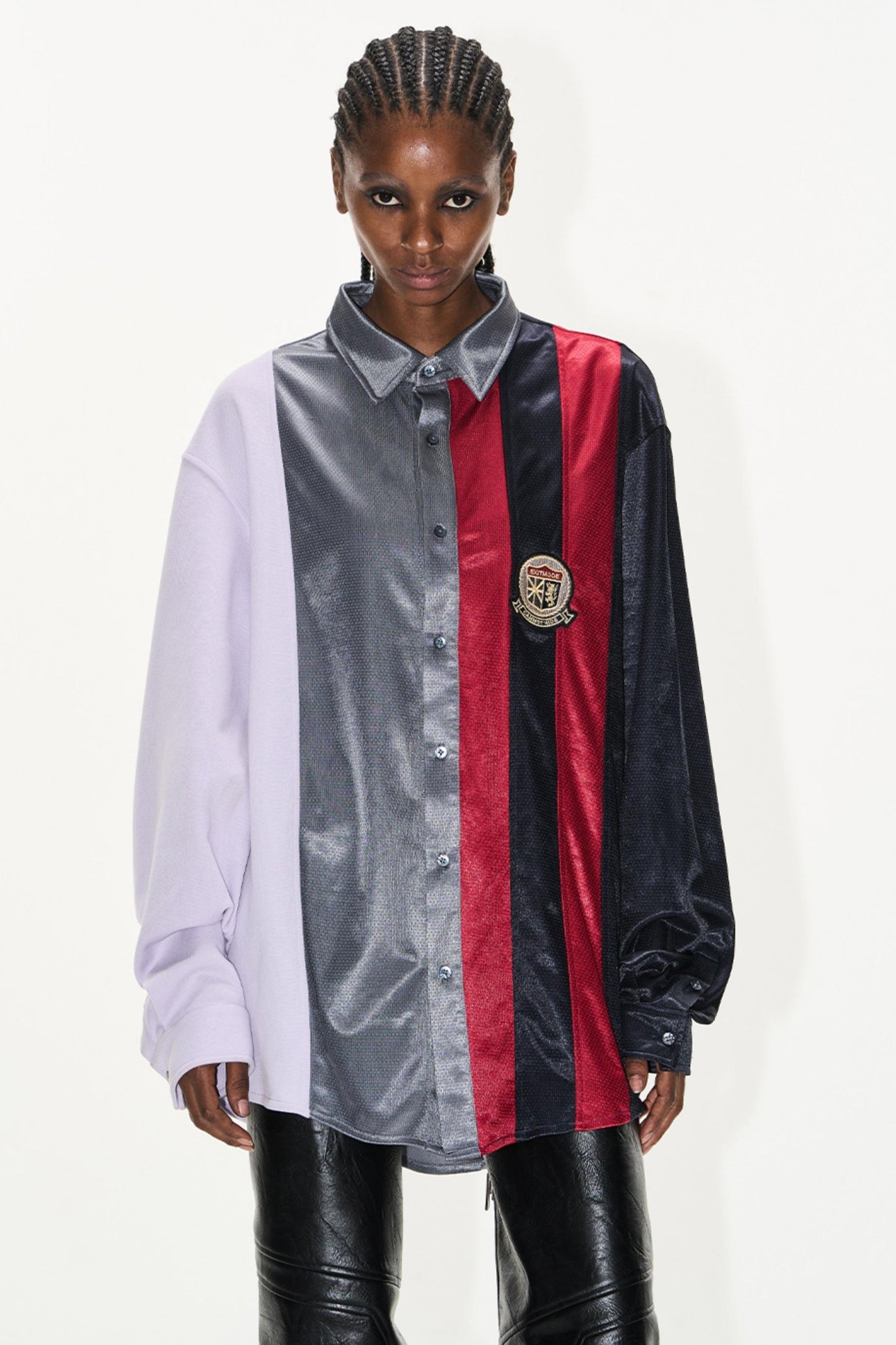 Colorblock Badge Long Sleeve Shirt