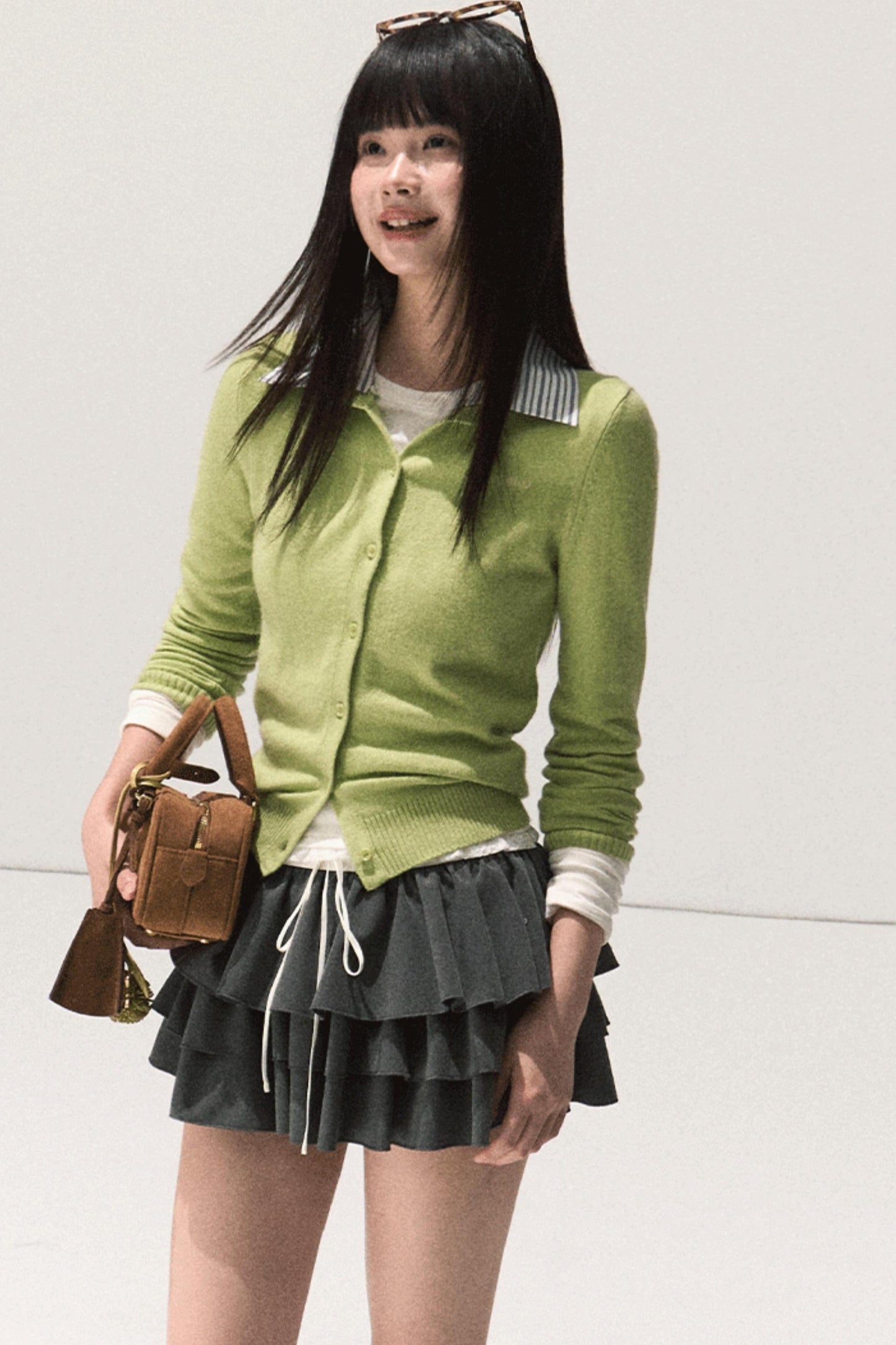 Shrine Plaid Woolen A-Line Skirt