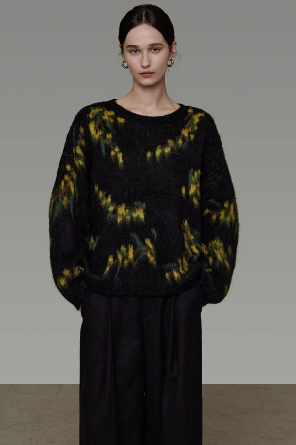 Retro Smudged Winter Sweater