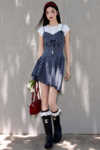 Sweet Plaid Halter Dress