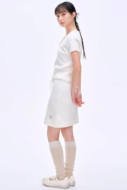 Heartbeat Dialogue Knit Skirt Set-Up