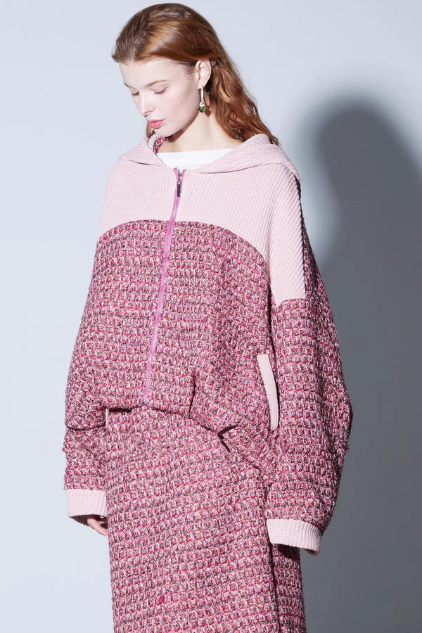 Deconstructed Tweed Knit Jacket Set-Up