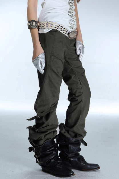 Retro Washed Cotton Trousers