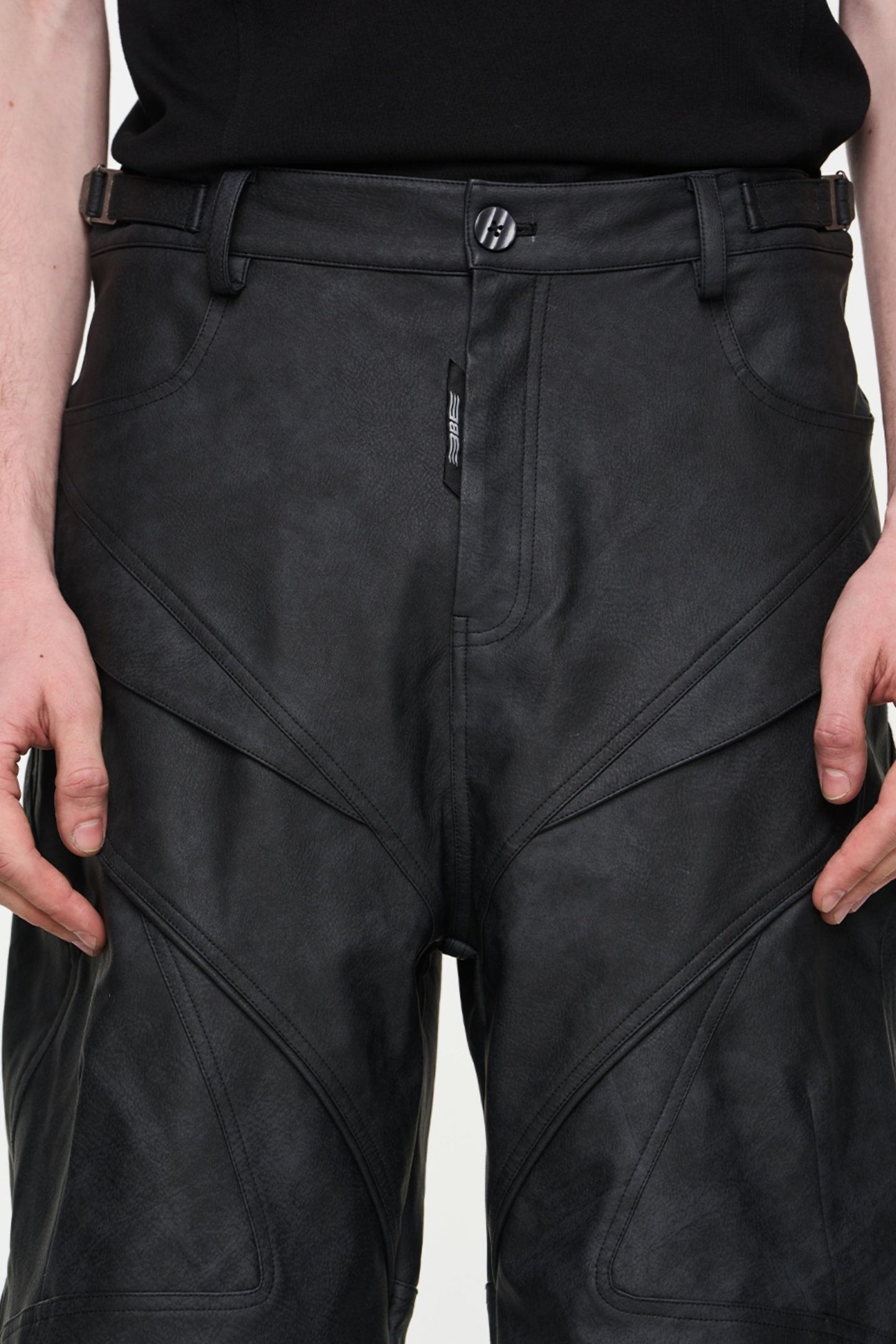 Patchwork Leather Shorts