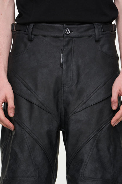 Patchwork Leather Shorts