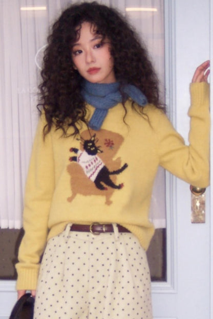 Mohair Room Cat Sweater Set-Up
