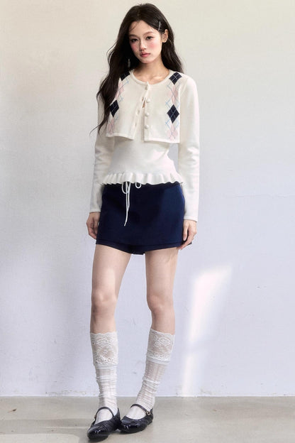 Geometric Quilted Cardigan Set