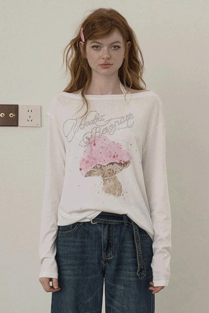 Diamond Mushroom Print T-Shirt