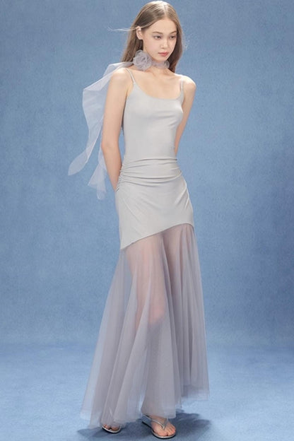 Halter Mesh Slim Dress