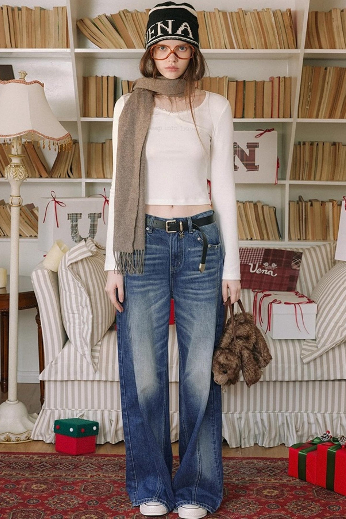 Blue Distressed Denim Pants