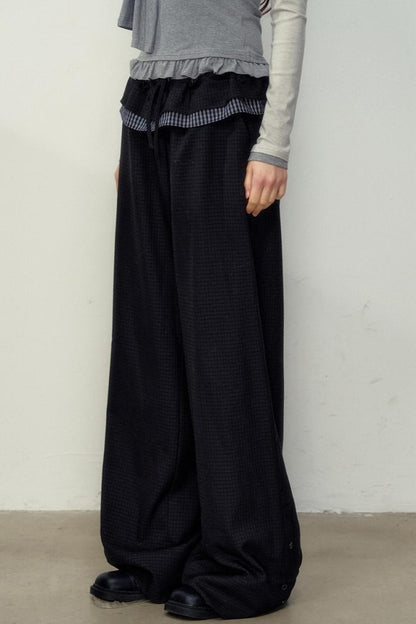 Lace Layer Plaid Trousers