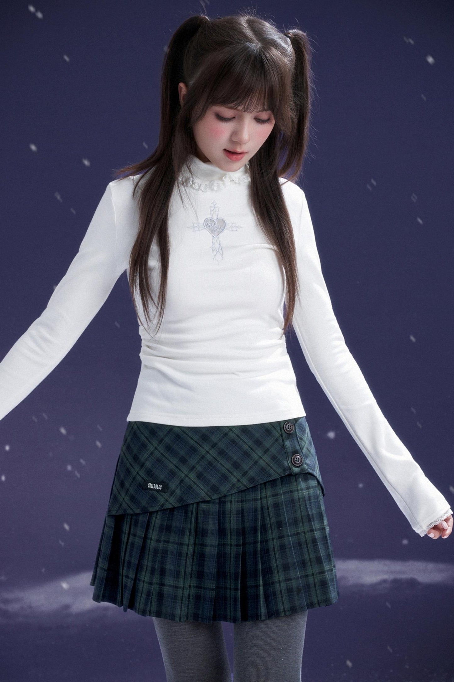 Versatile Dark Green Pleated Skirt