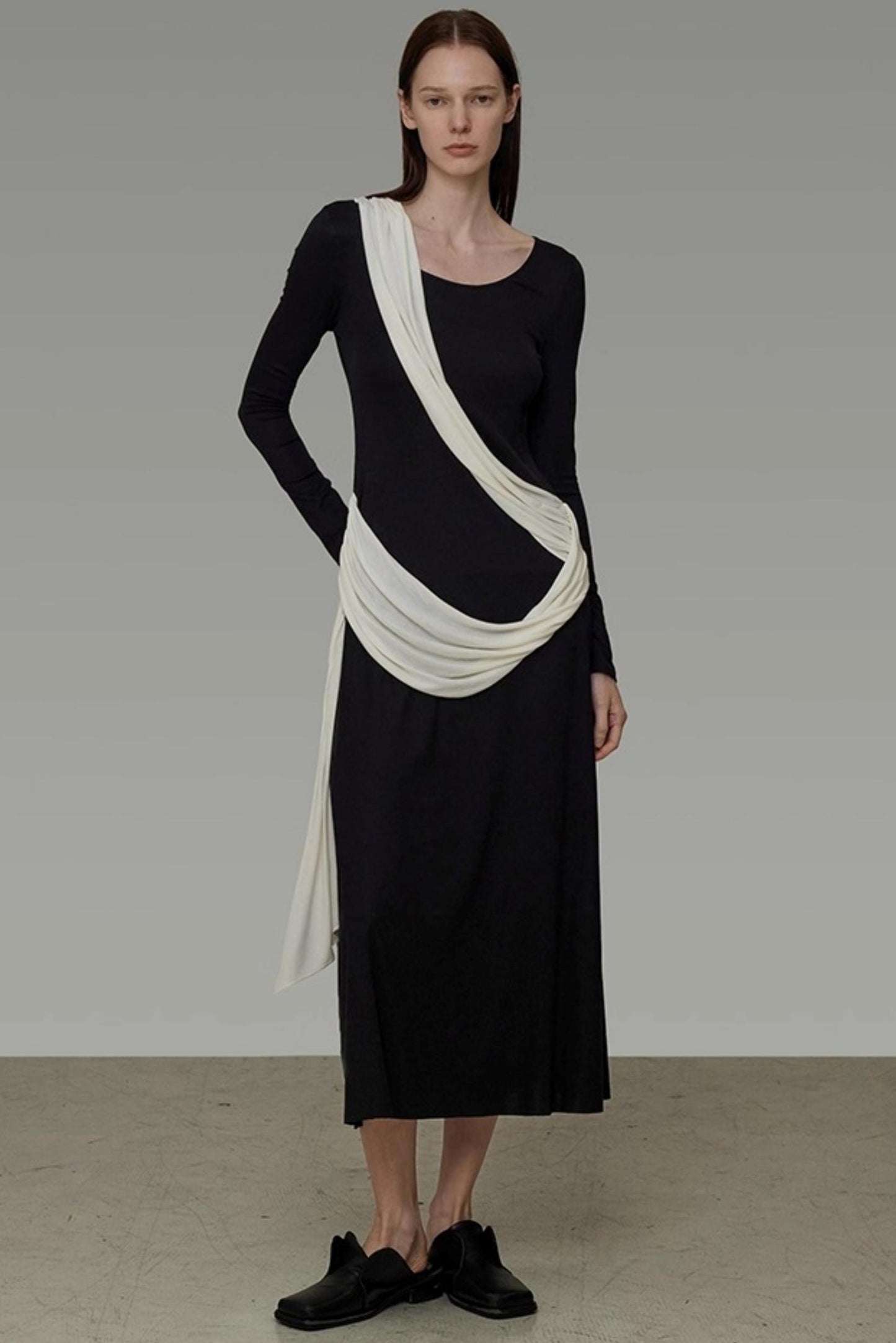 Autumn Contrast Long Dress