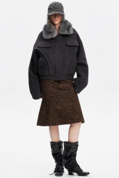 Leopard Print Fishtail Skirt