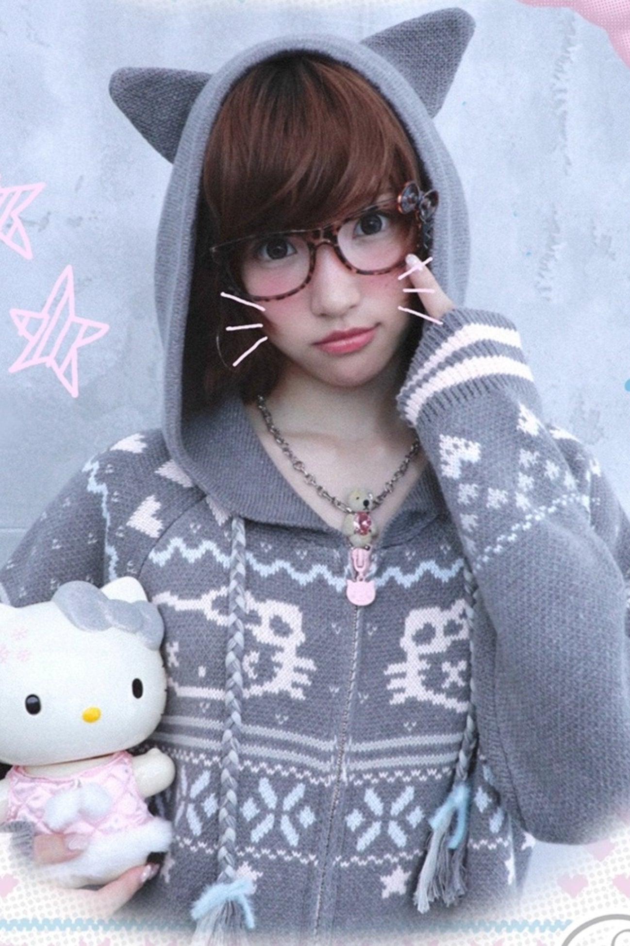 Ghost Ancient Cat Ear Hooded Jacket