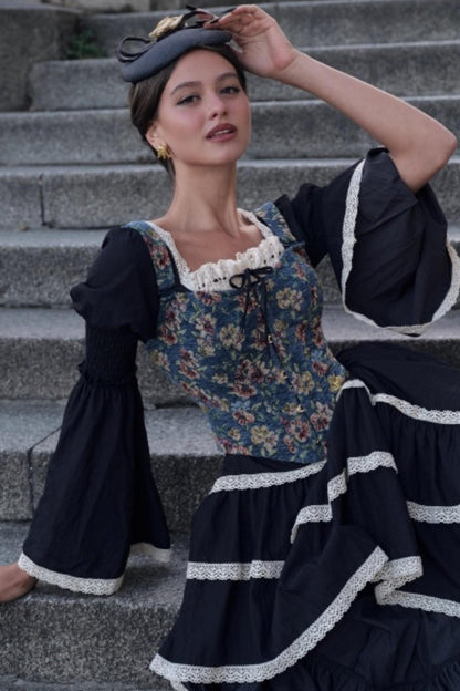 Dark Blue Lace Dress