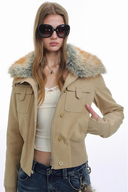 Raccoon Fur Lapel Jacket
