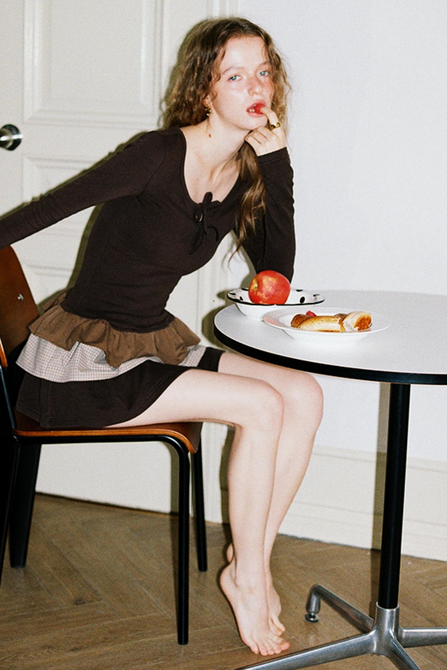 Brown Layered Dress Set