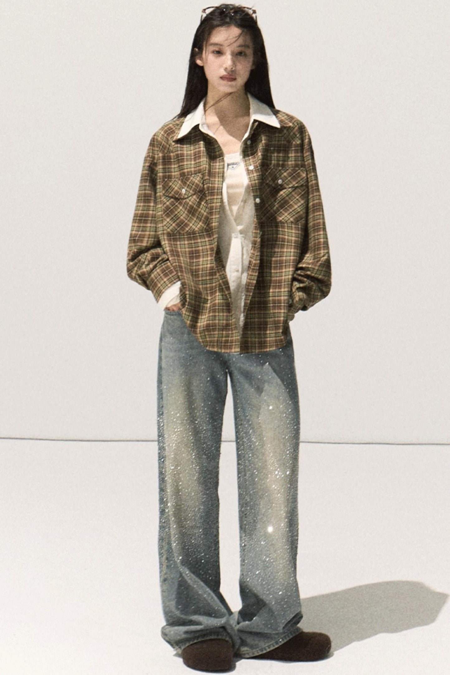 Vintage Striped Texture Two-Piece Shirt