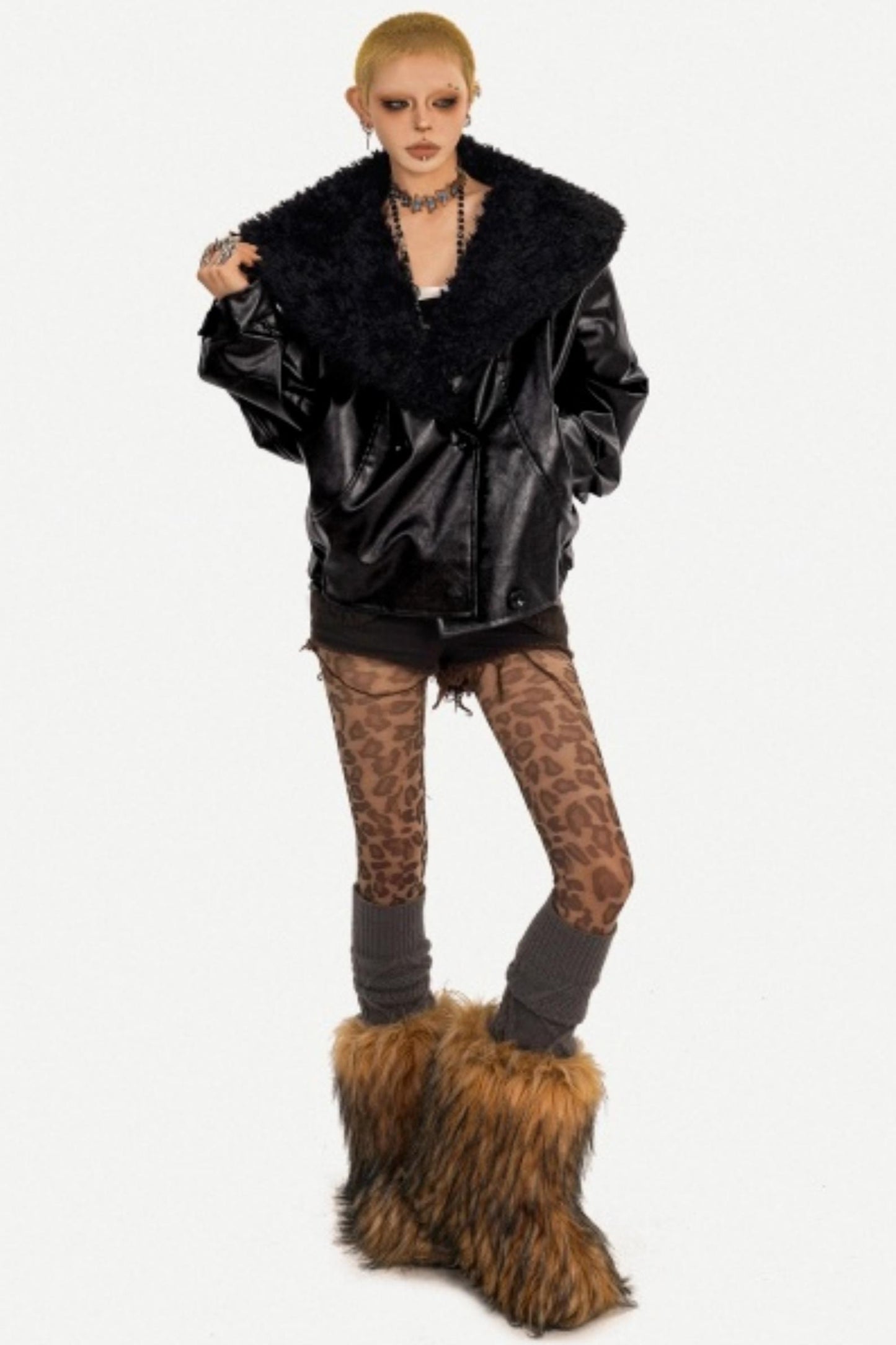 Retro Gothic Fur Collar Jacket