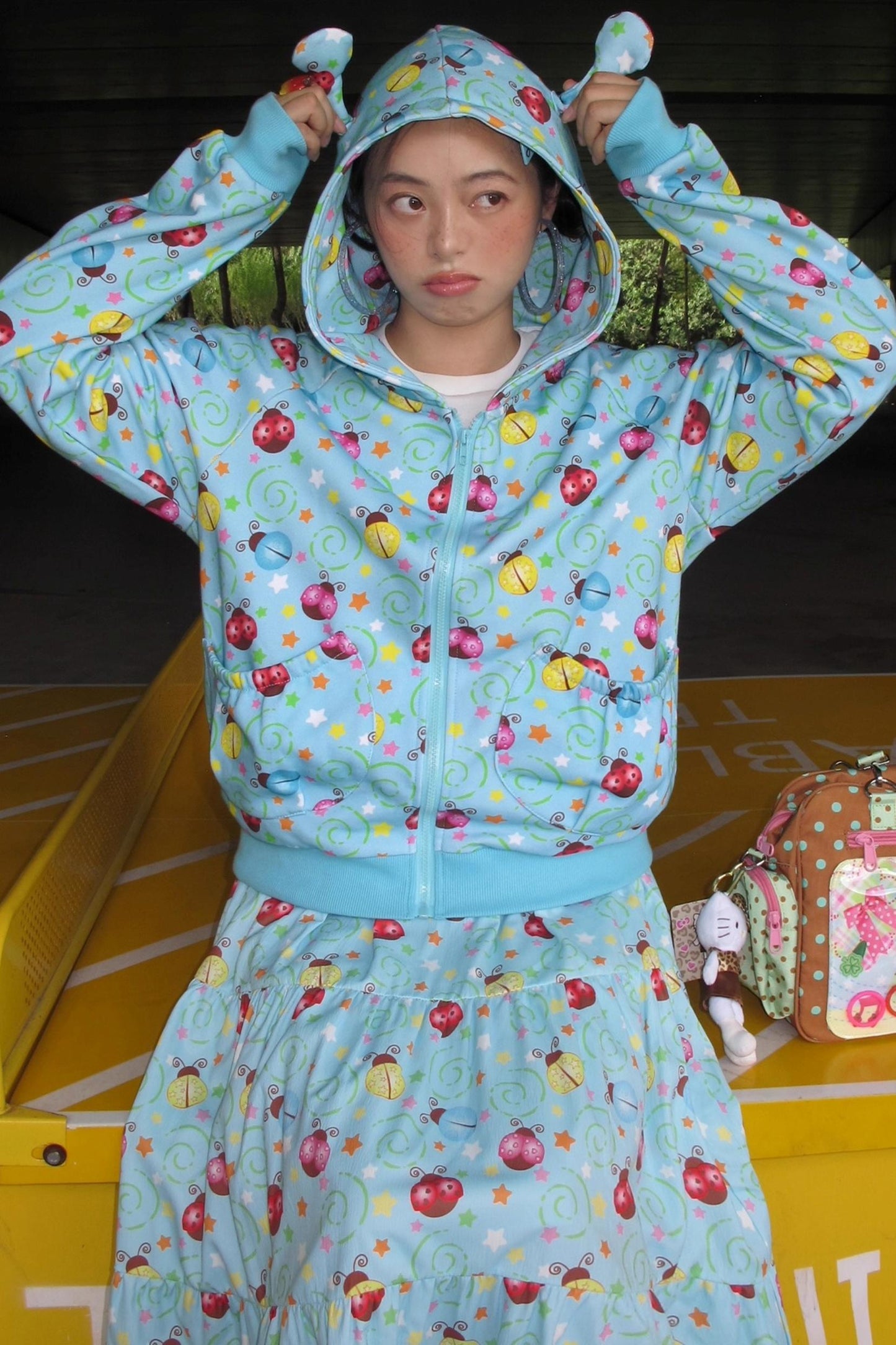 Autumn Beetle Blue Sweatshirt & Skirt Set-Up