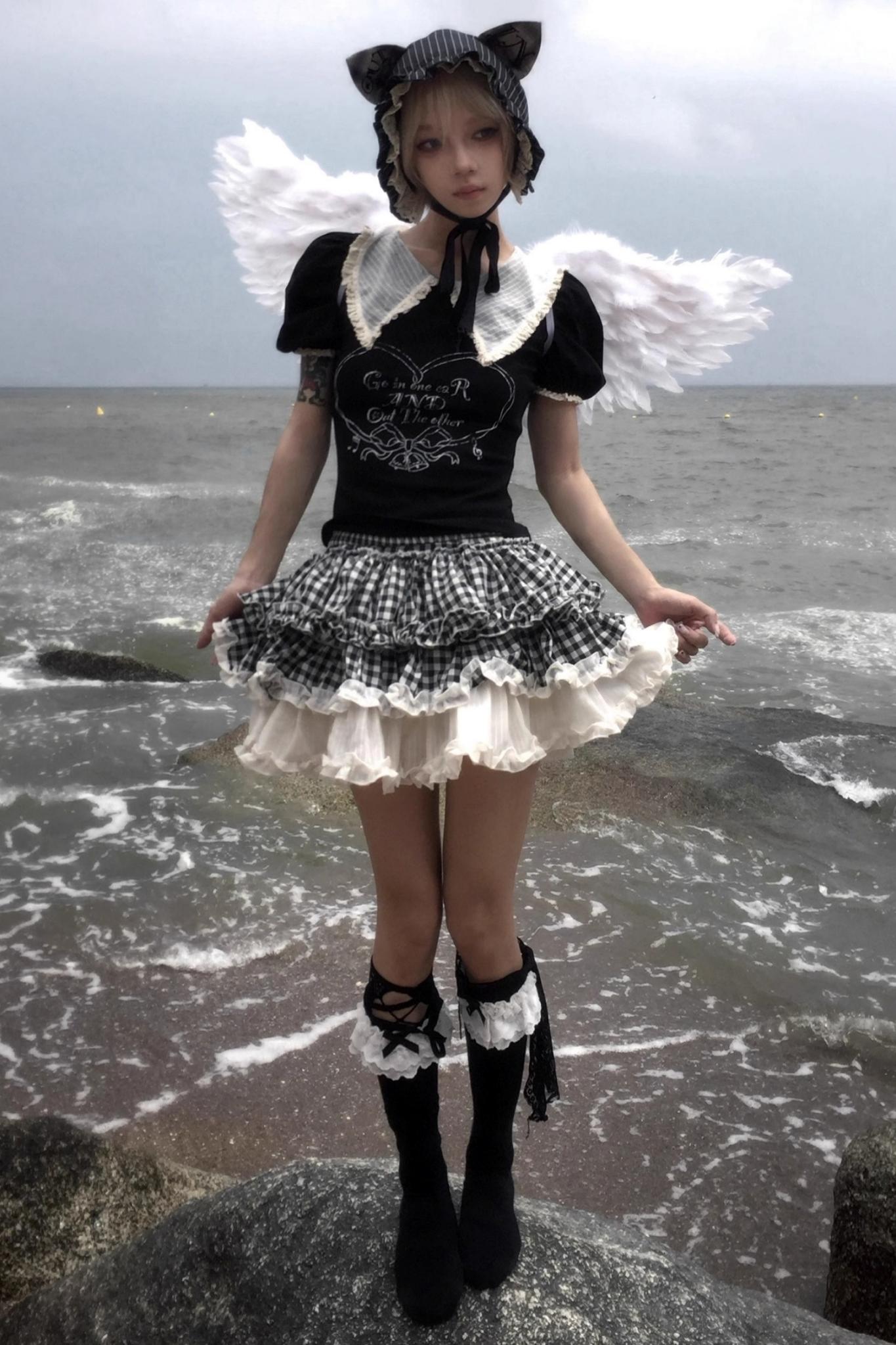 Striped Lace Nightcap