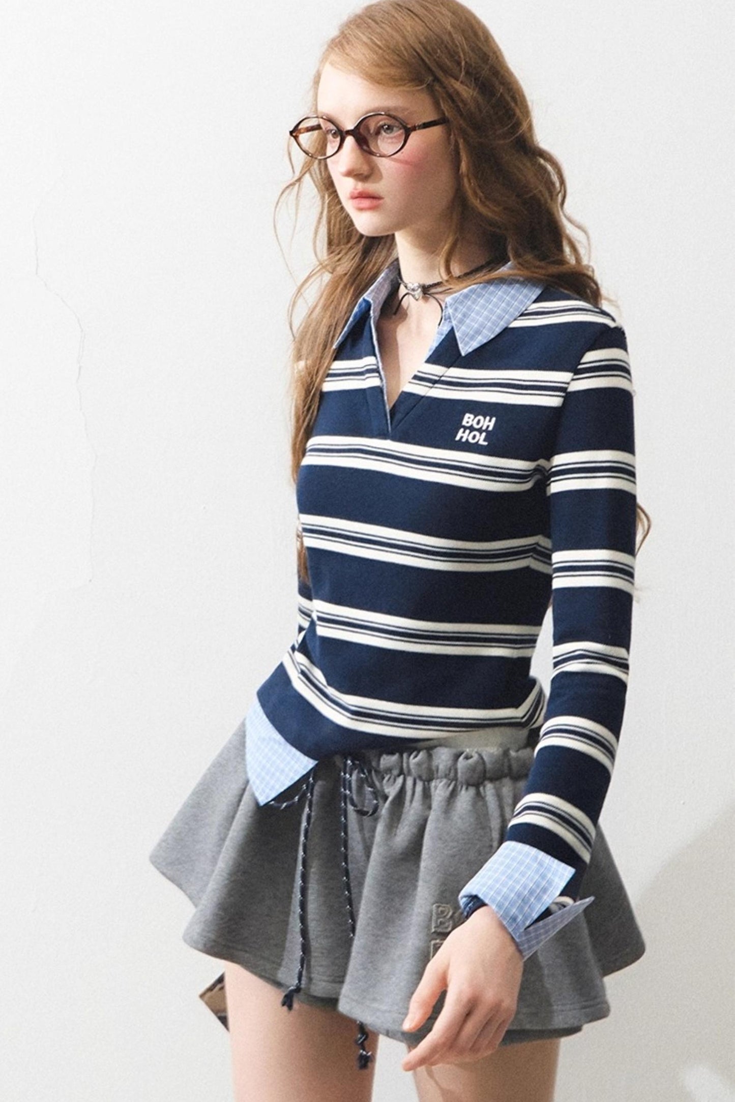 Mint Intellectual Striped Polo T-shirt