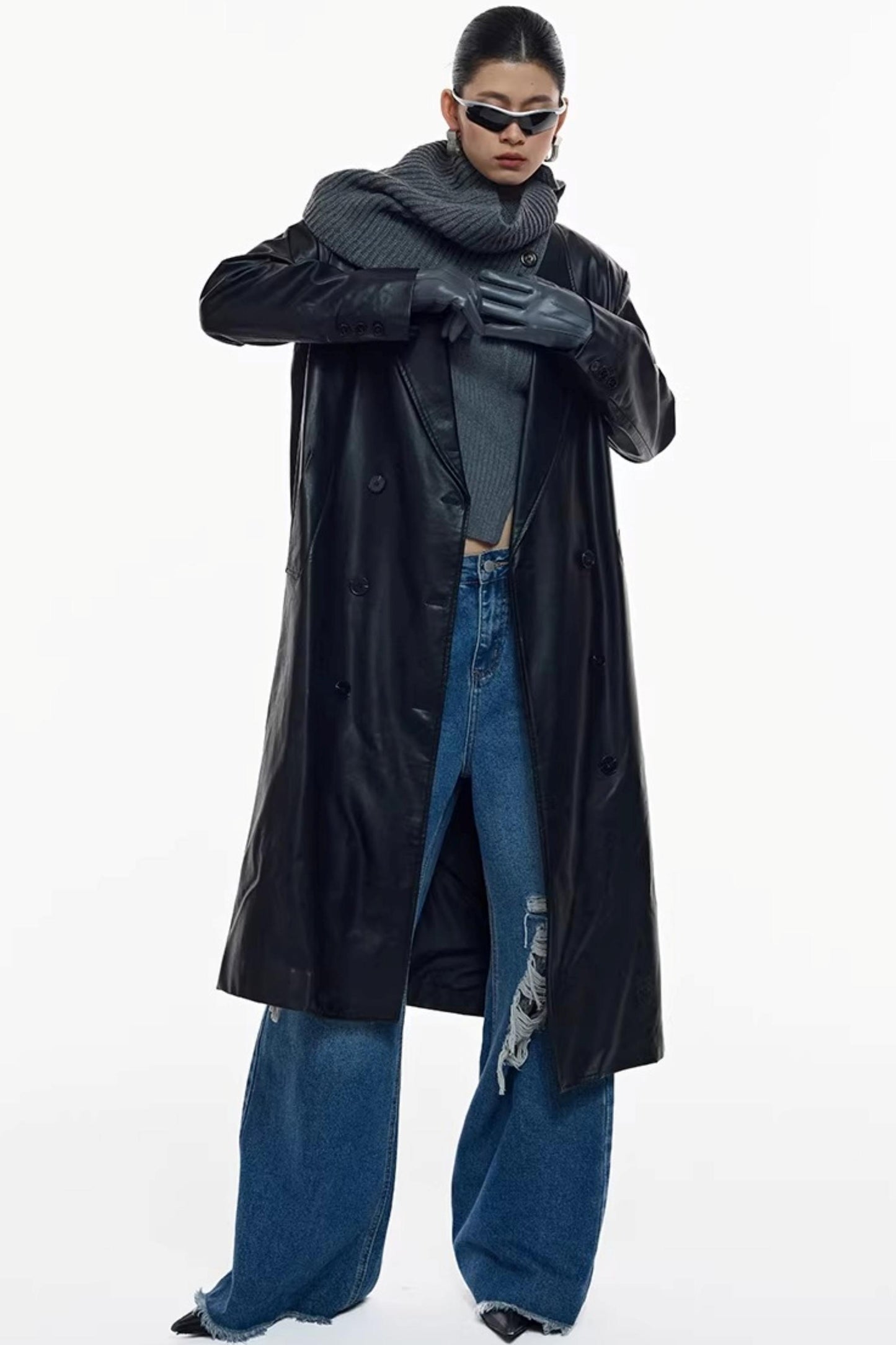 Sequin Patch Retro Denim Pants