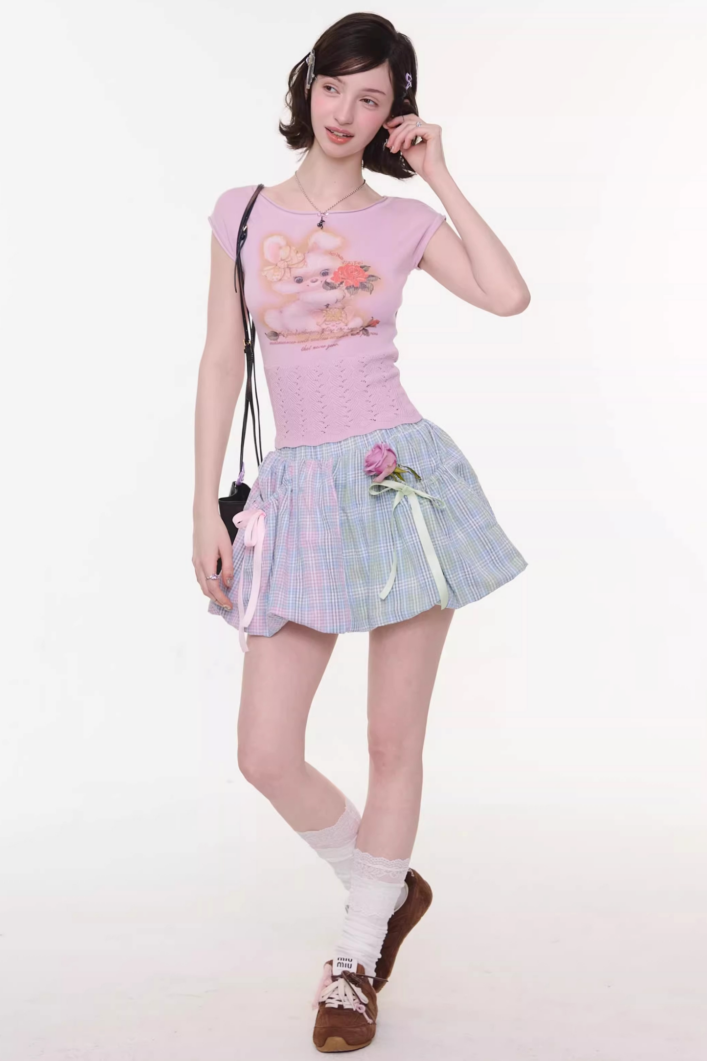Rainbow Candy Plaid Skirt