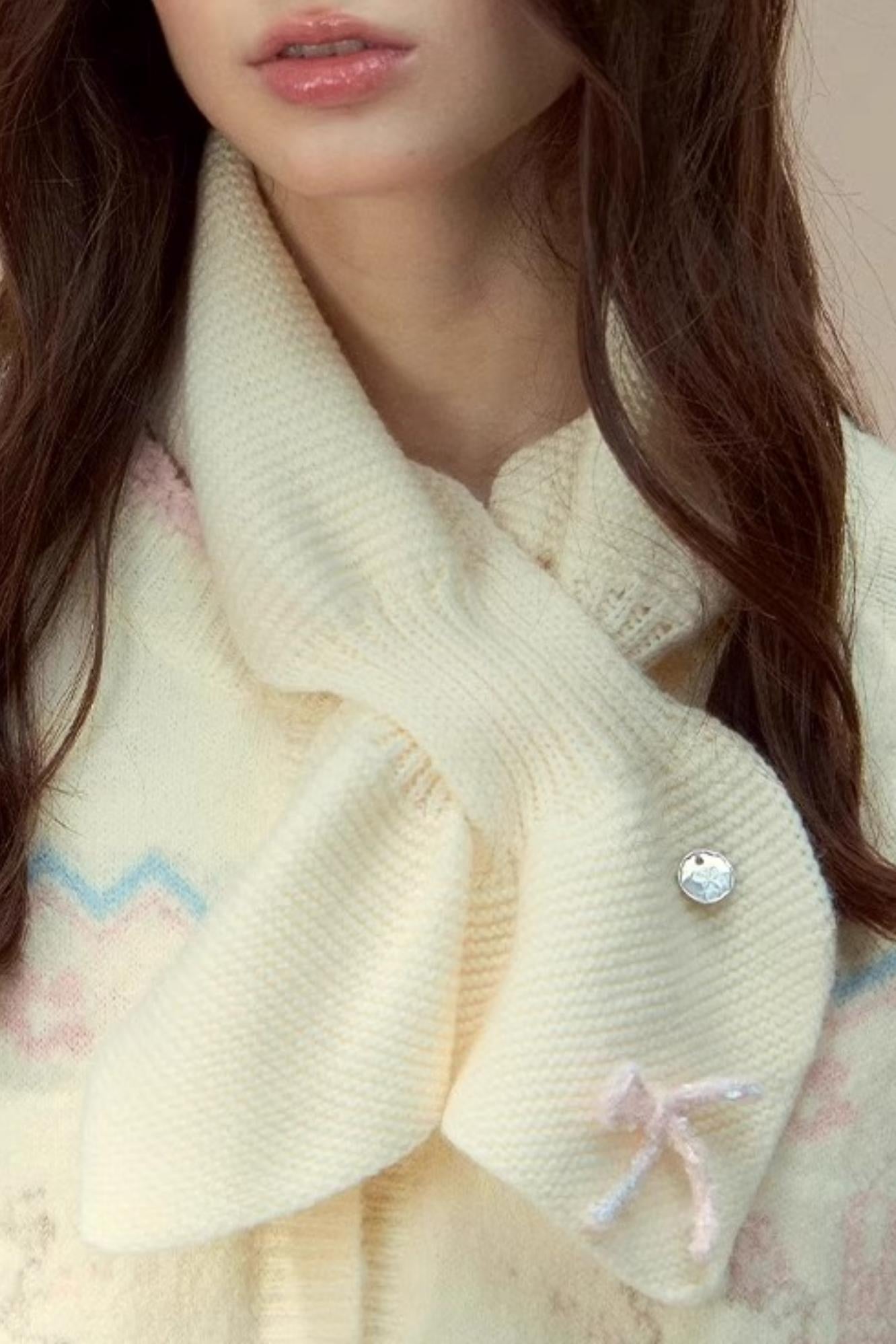 Sunset Wool Bow Scarf