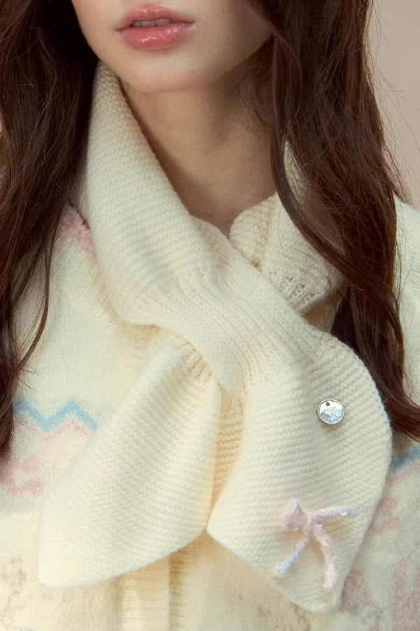 Sunset Wool Bow Scarf
