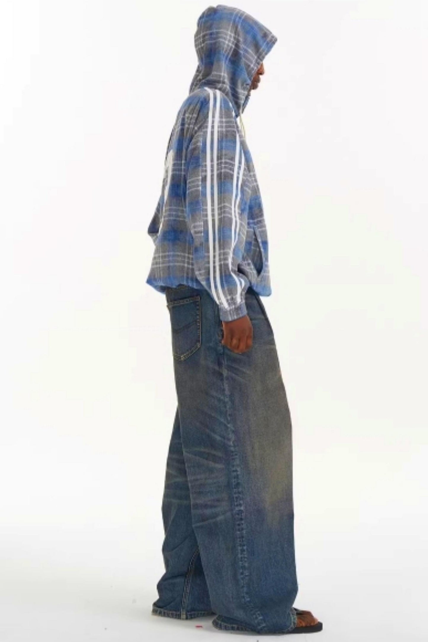 Patchwork-Plaid-Pullover