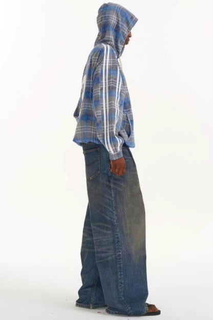 Patchwork-Plaid-Pullover