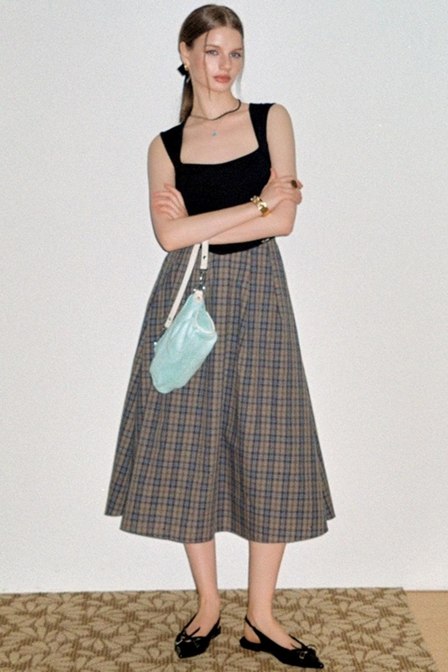 Classic Check Shearling Style Dress