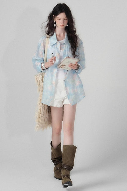 Resort Sunscreen Embroidery Shirt