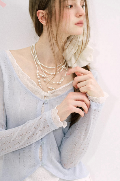 Artist-Designed Lace Knit Top