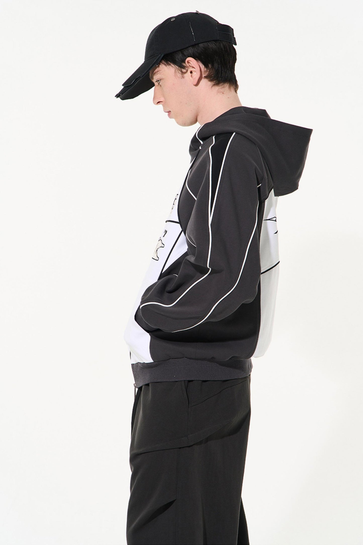 Color Block Biker Hoodie