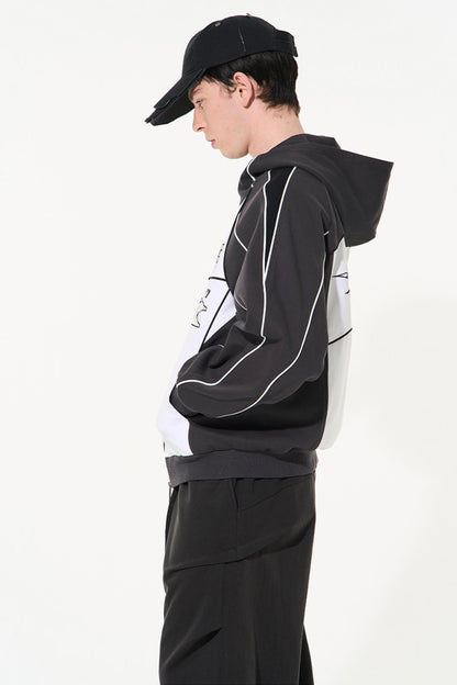 Color Block Biker Hoodie