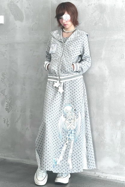 Ancient Gray Polka Dot Skirt