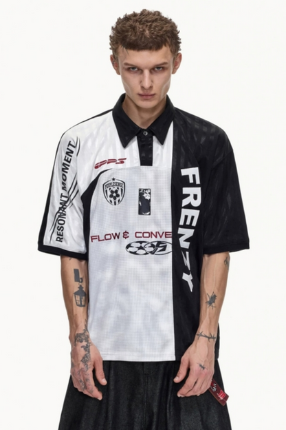 Restructured Jersey Polo Top