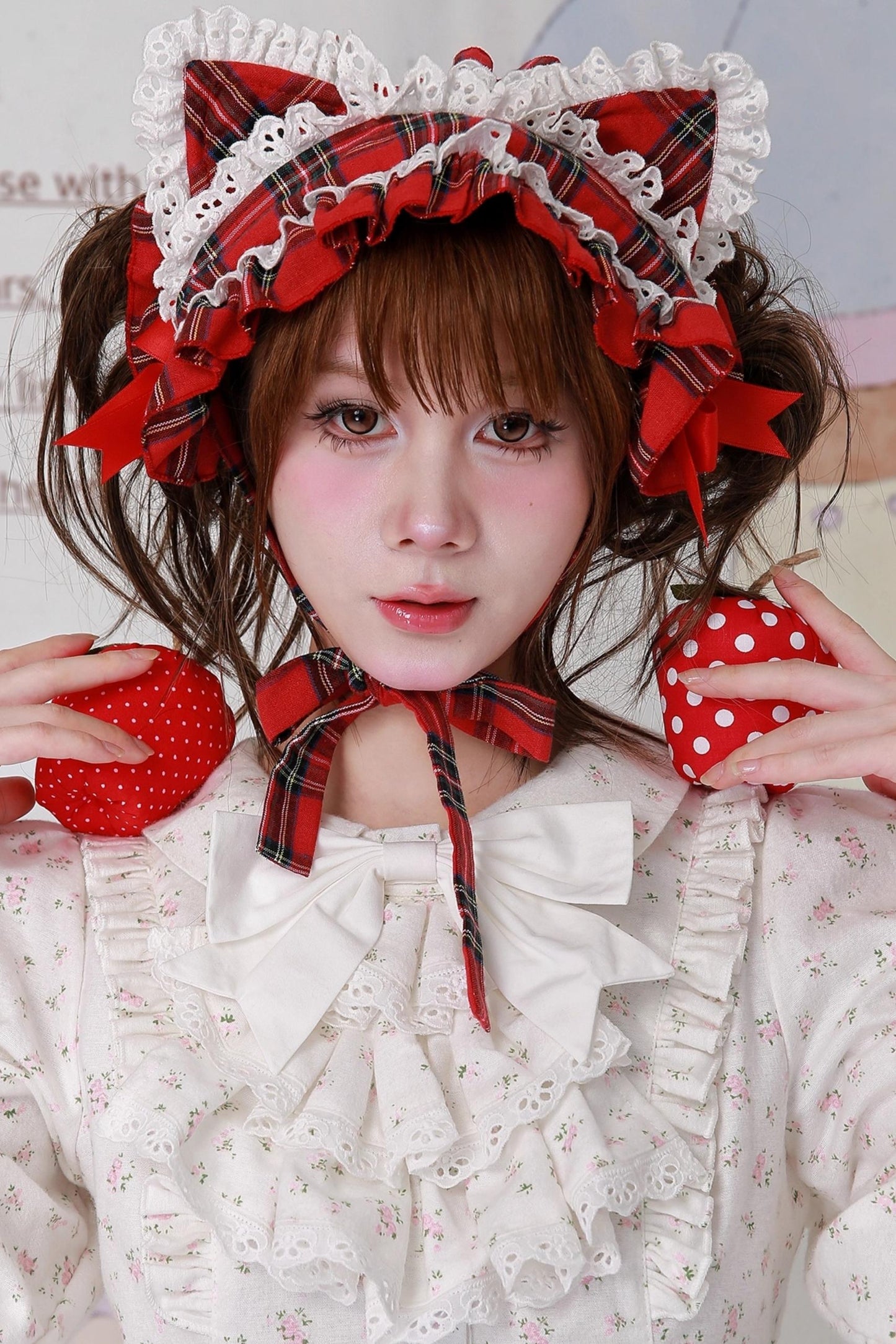 Christmas Plaid Cat Ear Headband